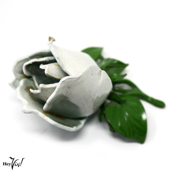 Vintage Jewelry - Vintage Enamel Flower Bud Pin 3” Long Blue and Green Floral Brooch – Hey Viv